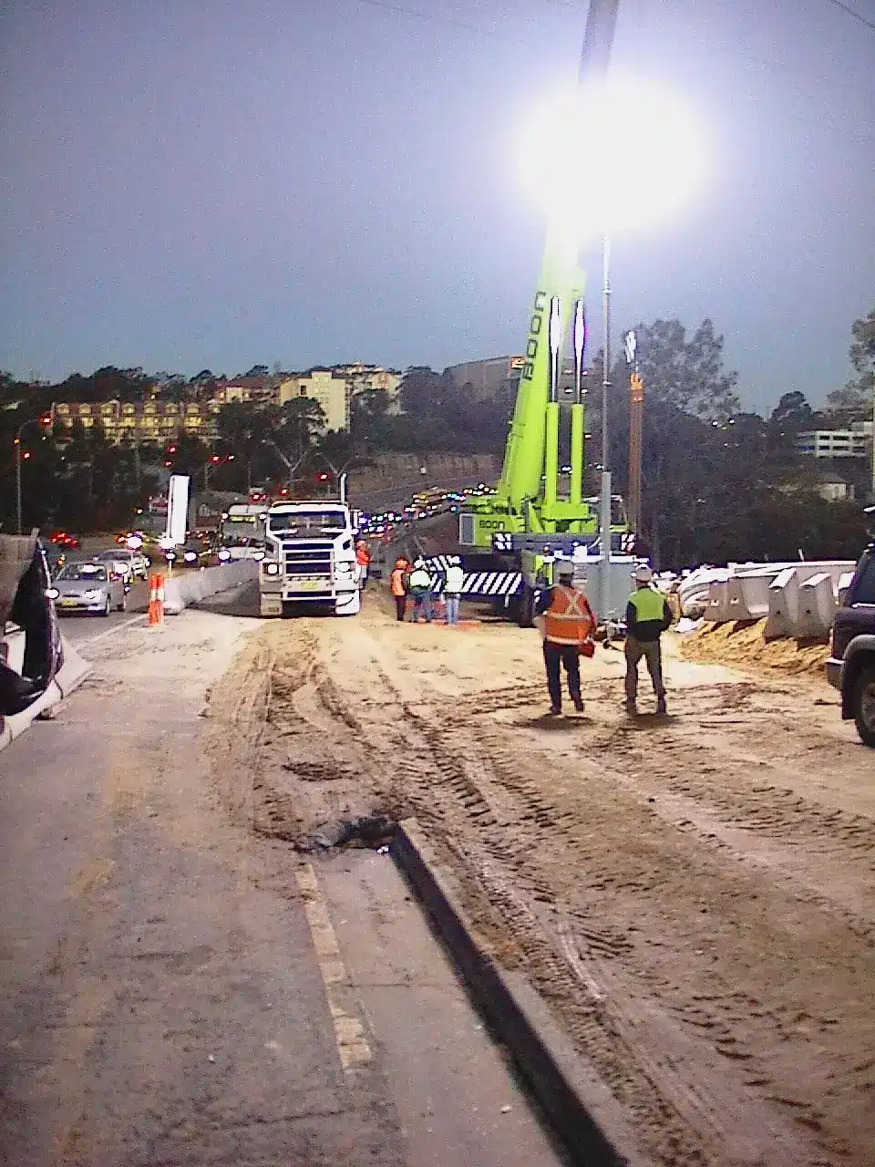 Lunar Lighting providing efficient, glare-free illumination for construction sites, ensuring safety and optimal visibility for workers during night-time operations.
