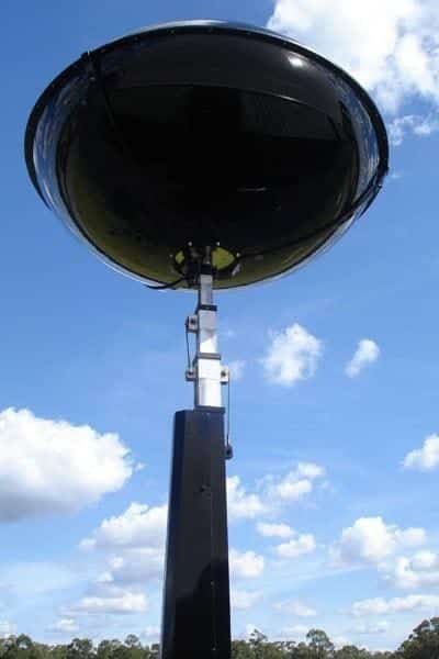 Portable Infrared Light Tower designed for large-area surveillance with night vision capability, used in military, security, and border control operations.