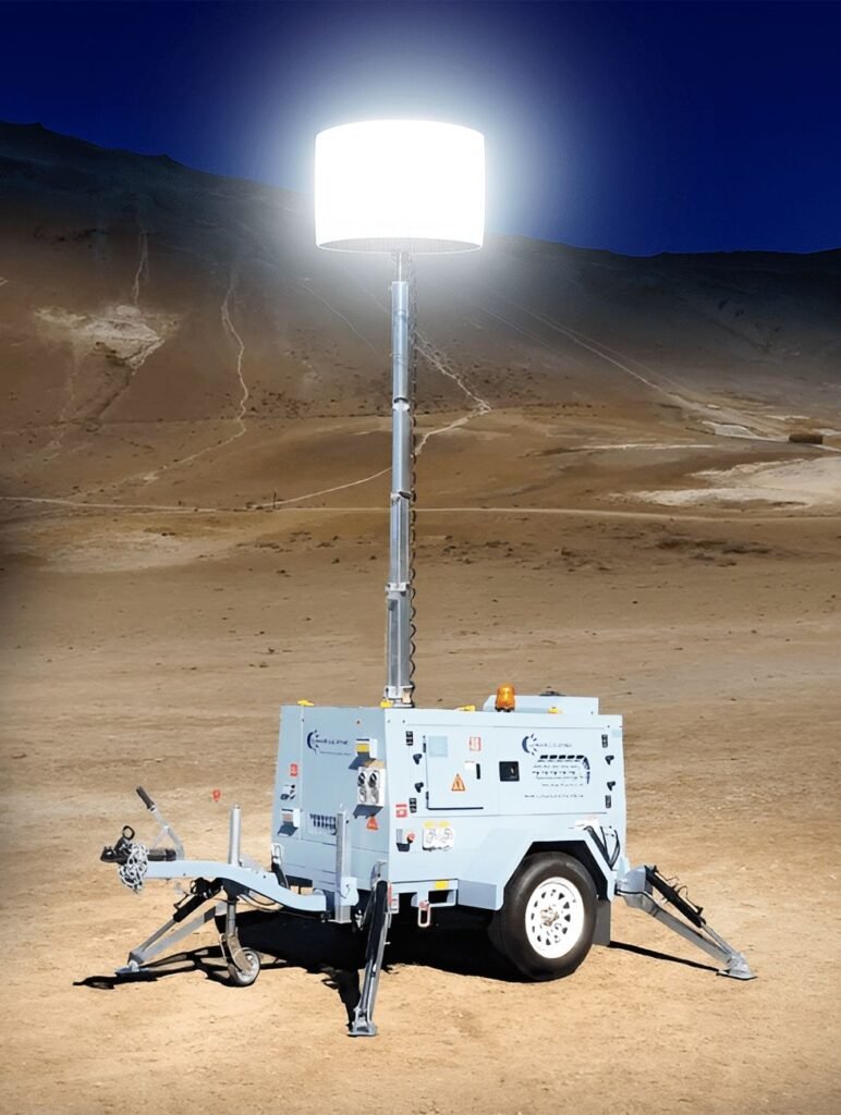 Lunar Lighting providing anti-glare lighting for industrial applications, offering high-efficiency illumination for both temporary and permanent installations.