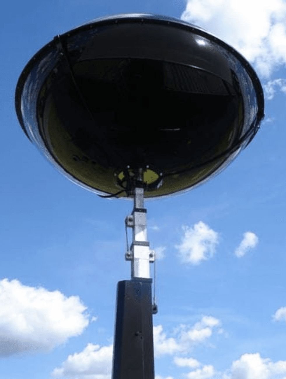 Anti-glare mobile lighting system for military and security applications, offering high-wattage visible and infrared lighting for surveillance, border control, and tactical operations.