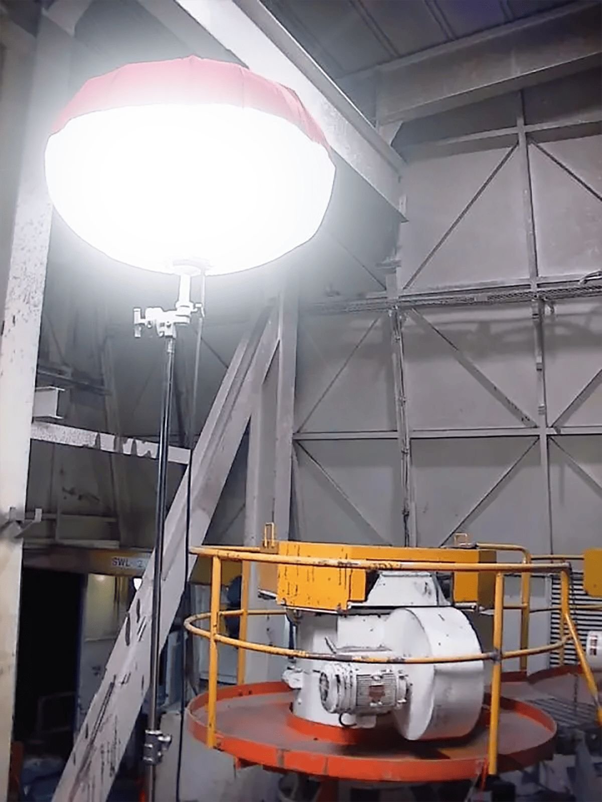 Indoor industrial workspace illuminated by anti-glare lighting from Lunar Lighting