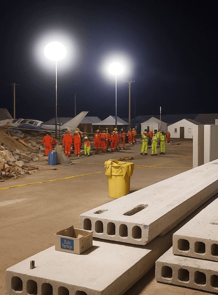 Lunar Lighting providing portable, anti-glare illumination for emergency search-and-rescue operations, offering reliable lighting in critical and low-visibility situations.
