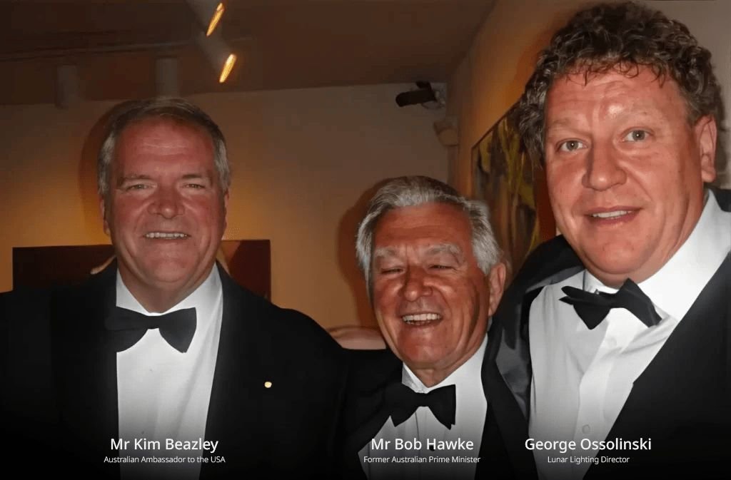 Mr Kim Beazley, Mr Bob Hawke, and George Ossolinski